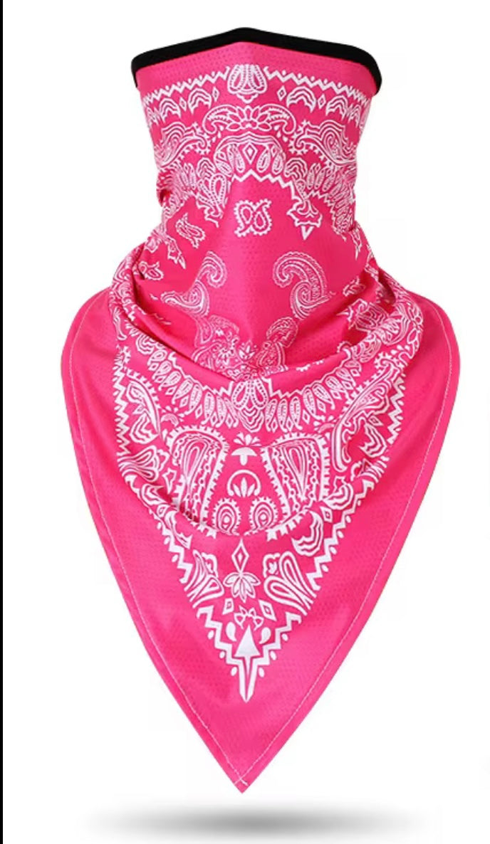 Pink Bandana Triangle Gaitor Mask