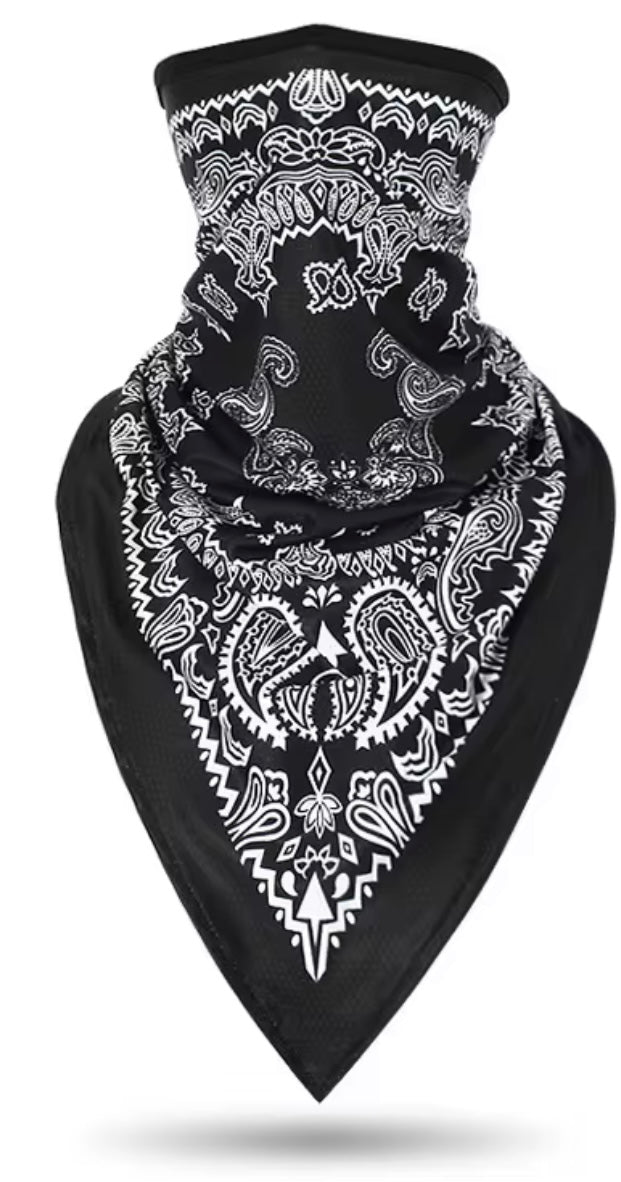 Black Bandana Triangle Gaitor Mask