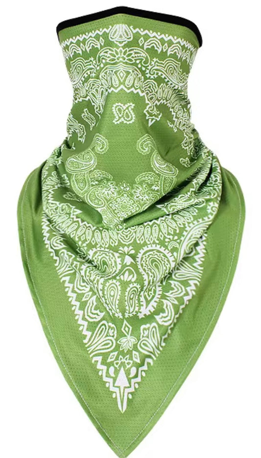 Neon Green Bandana Triangle Gaitor Mask
