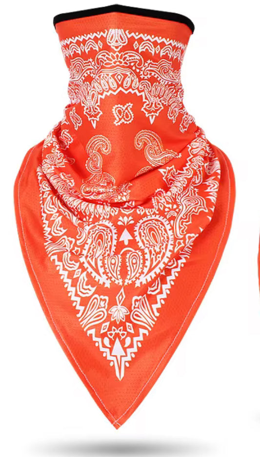 Orange Bandana Triangle Gaitor Mask